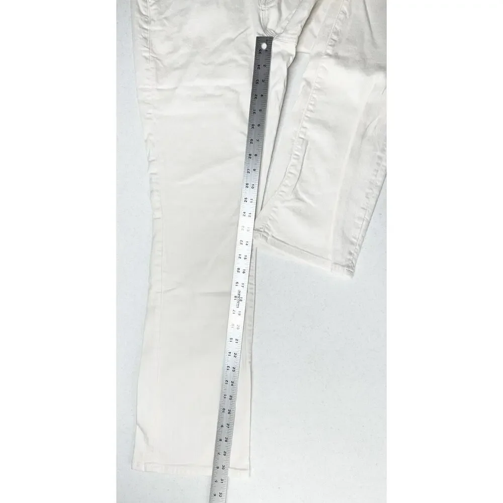 Apt 9 Jeans Womens 12 Bootcut Tummy Control White Stretch Denim Comfort Preppy
